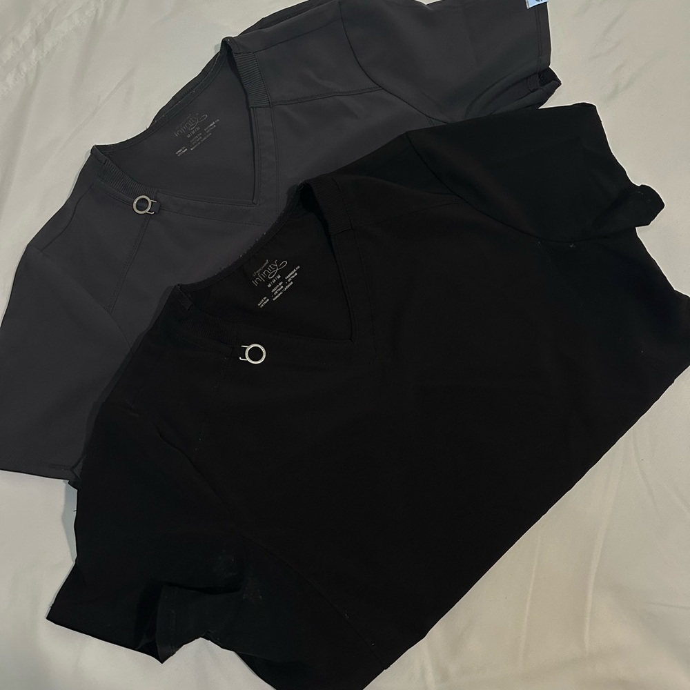 Black and Gray Infinity Cherokee Scrub Tops